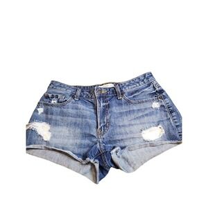 Abercrombie & Fitch Distressed Mid rise jean shorts‎ 4/27